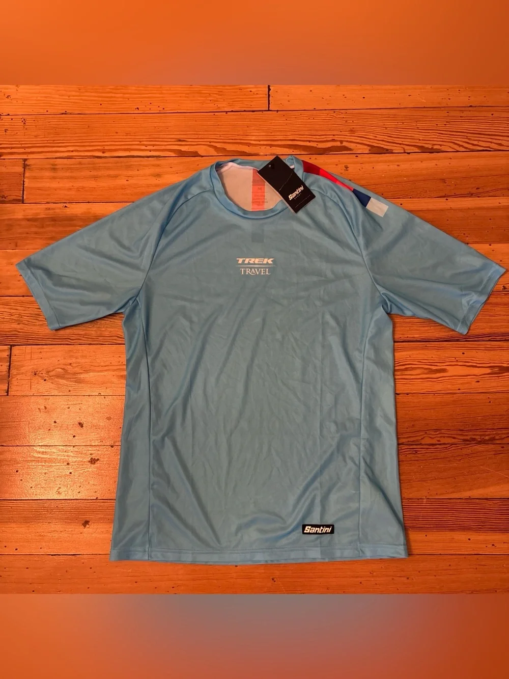 New Santini Shirt Mens Medium Blue Trek Travel Cycling